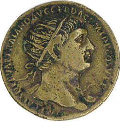 Römisches Kaiserreich. Dupondius, Messingbronze, Kopfbild mit ...