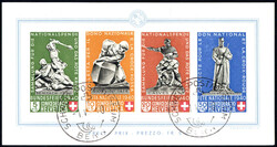 Pro Patria-Block 1940 gestempelt, rückseitig erhöht gepr. Faithauer ...