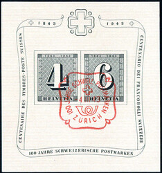 100 Jahre Schweizerische Briefmarken-Blocks, gestempelt (150 ...