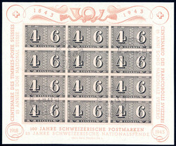 100 Jahre Schweizerische Briefmarken-Blocks, gestempelt (150 ...