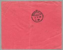 1905, 25h, blue on pink cover, cancelled with clear french cancel ...