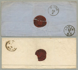 1858, 2 letter from the same correspondence sent from FIUME and PORTO ...