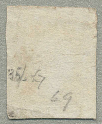 1852, 3 d, dull yellow green, imperf, used, very fresh and desirable, ...