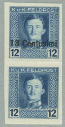 1918, 13 C auf 12 H, ungezähntes senkrechtes Paar, ohne Gummi, die ...