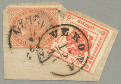 1861, Mixed franking Austrian/Lombardy newspaper stamp - Italy, 2kr + ...