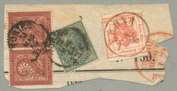 1861, Mixed franking Austrian/Lombardy newspaper stamp - Italy, 2kr + ...