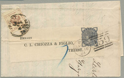 1884, Austria/Great Britain mixed franking, 2kr, brown, newspaper ...