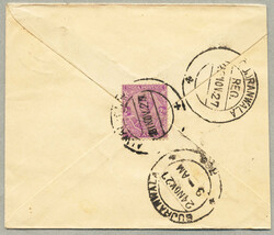 1927, 2AS purple reverse, Stationary R-Cover (1Abrown) from ALWAR ...