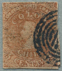 1854, 5 c, deep brown, Santiago printing, used, very fresh and ...