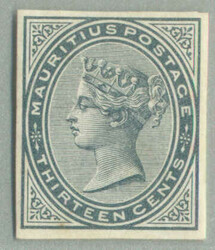 1879-80, 13c, slate, imperf PROOF, wmk CC, NG, interesting, desirable ...