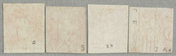 1856-62, 5c., (4), rose red, imperforate, SANTIAGO print, white paper ...