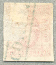 1865, 20 Parale, red, on normal paper, type II, cancelled by blue ...