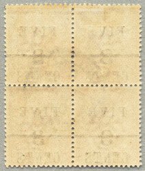 1891, 5 on 3 c on 3 d, red brown, with surcharge FIVE/BAR, lower ...