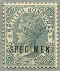1882-87, 1 s, grey, with black SPECIMEN opt, LPOG, very fresh and ...