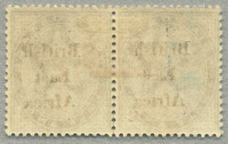 1895-96, 1/2 a, pair with black opt BRITISH/EAST/AFRICA, left stamp ...