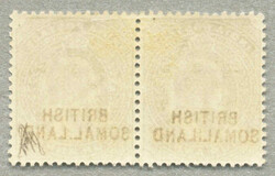 1903, 4 a, pair, variety SOMAL.LAND in the black BRITISH/SOMALILAND ...