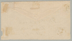 1883, 1d. lilac-mauve, vertically bisected, on cover front, tied with ...