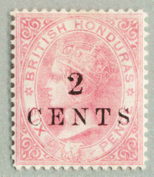1888, 2 c on 6 d, rose, perf 14, with surcharge 2 CENTS variety ...