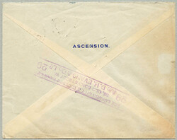 1913, stamps of GB used in Ascension, 1d of KGVII, on letter from ...