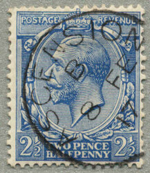 1917, stamps of GB used in Ascension, 2 1/2d of KGVII, cancelled ...