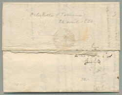 1831, with neatly strike of Orbetello, on folded letter, ex Provera, ...