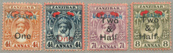 1904, 1 - 2 1/2, opts on 4 1/2 - 8a., partial set of (4), all ...