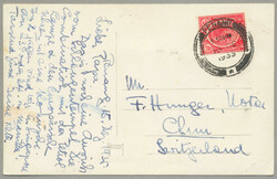 1933, 6c on postcard from PENANG to CHUR/Switzerland, correct postal ...