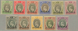 1903, 1/2d-£1, full set of (11), SPECIMEN opt, perf. 14, LPOG, some ...