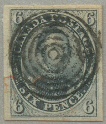 1851, 6d, slate violet, imperf, target cancel, good to large margins ...