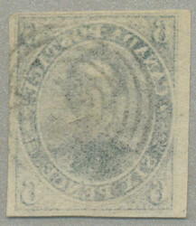 1851, 6d, greyish purple, imperf, target cancel, close to large ...