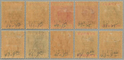 1902, 1/2pi-45pi, full set of (10), SPECIMEN opt, perf. 14, LPOG, gum ...