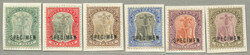 1903, 1/2d. - 6d., short set of (6), SPECIMEN opt, attaced to pieces, ...