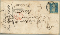 1860, 6d, light blue, rouletted, on cover from CASTLEMAINE to ...