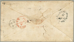 1860, 6d, light blue, rouletted, on cover from CASTLEMAINE to ...