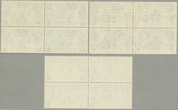 1937, 1a-3 1/2a, Coronation, as blocks of (4), cancelled ADEN CAMP, a ...