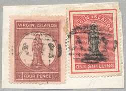 1867-70, 4d., lake-red on pale rose paper and 1s., black / rose ...