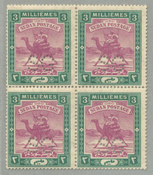 1913-22, 3m., mauve and green, punctured SG, block of (4), LPOG, very ...