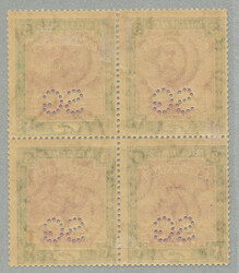 1913-22, 3m., mauve and green, punctured SG, block of (4), LPOG, very ...