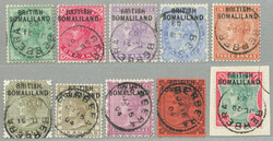 1903, 1/2a-1r, set of first (10) values, all with beautiful cancels ...
