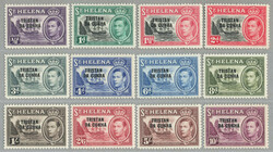 1952, 1/2d. - 10s., full set of (12), TRISTAN DA CUNHA opt on St. ...