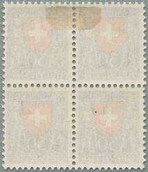 1923, gezähnt, im Viererblock, obere zwei Marken gefalzt/unteres ...