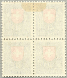 1921, gezähnt, im Viererblock, obere zwei Marken gefalzt/unteres ...