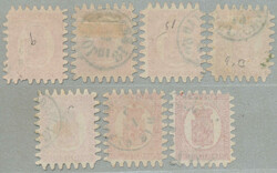 1866, 40pen, rose, 9 stamps showing a perfect rouletting, used, fresh ...