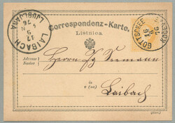 1867, 2kr, yellow, Correspondenz-karte, used GOTTSCHEE KOCEVJE - 5p, ...