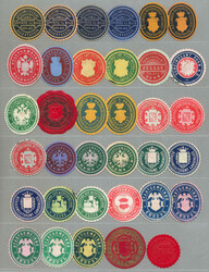 ca. 1900, Sammlung von (35) Siegeloblaten aus verschiedenen Städten ...