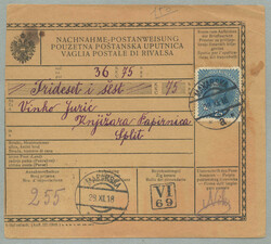 1918, 25 h, blau (unbedeutender Eckmangel), auf dreisprachigem ...