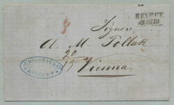 1862, Entire letter, cancelled with clear strike of BEYRUT/19.OTTO, ...
