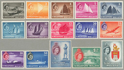 1955-59, 1c. - $5, full set of (15), LPOG never hinged, very fresh ...