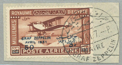 1931, 50 m on 27 m, Zeppelin flight issue with VARIETY opt 1951, used ...