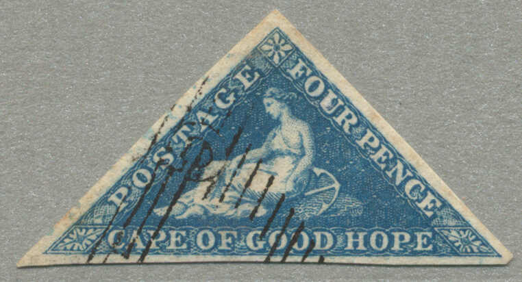 1853, 4 d, deep blue, on bluish paper, used, very fresh and desirable ...